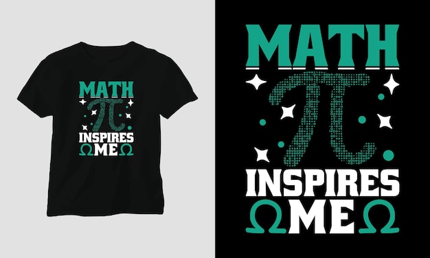 벡터 pi day 특별 타이포그래피 티셔츠 디자인 템플릿 디자인(파이, 수학 등)