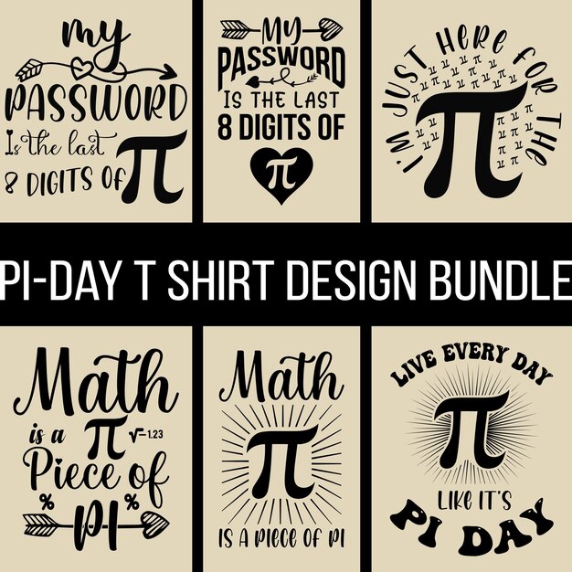 Vector pi day tshirt design bundle