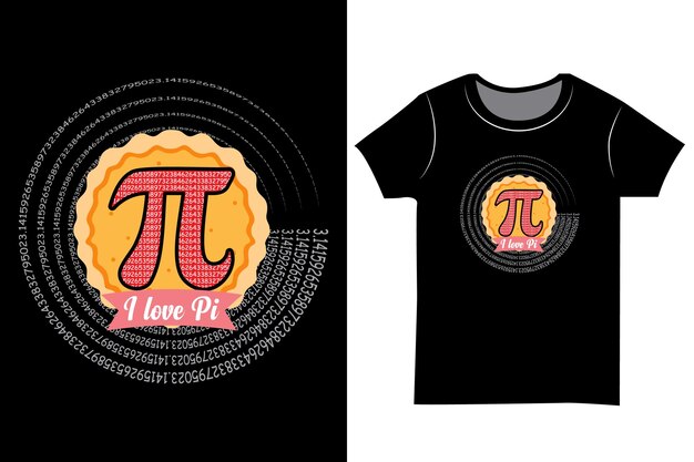 Vector pi day vintage typography t shirt design math pie symbol shirt