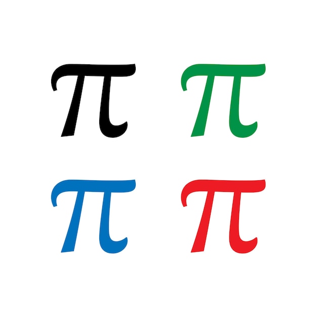 Vector pi icons 4 colors pi logo