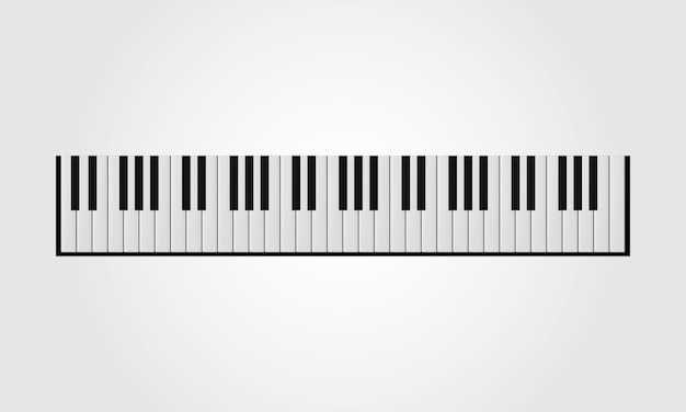 Piano Black and white piano keys Vector illustration