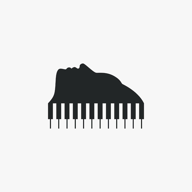 Logo dei capelli della testa del pianoforte