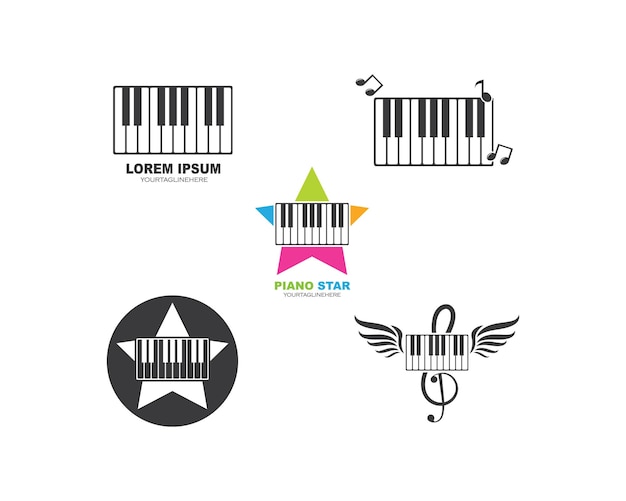 Piano icon vector illustration design template