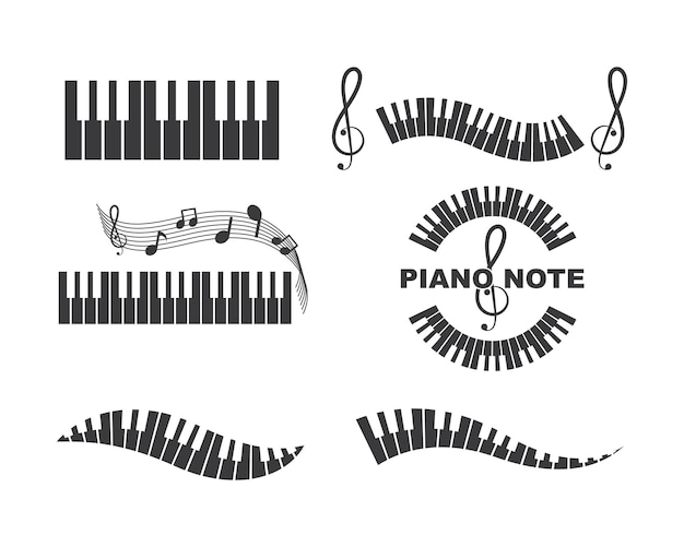 Vettore disegno dell'illustrazione vettoriale dell'icona del pianoforte