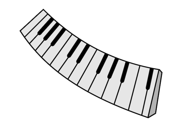 Immagine del pianoforte con uno sfondo bianco. illustrazione vettoriale.