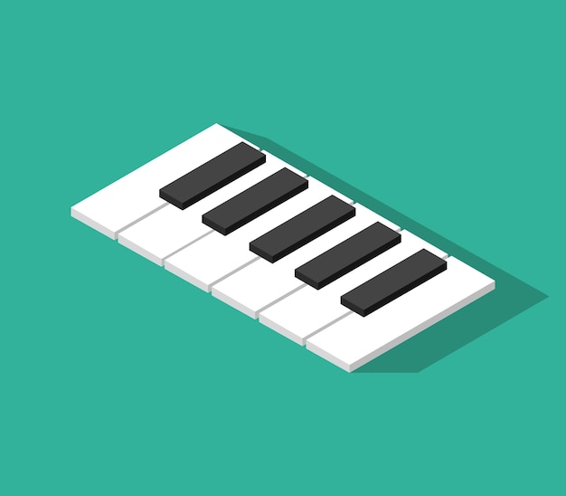 Piano key isometric