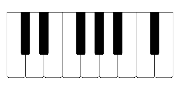 Vector piano key keyboard melody instrument