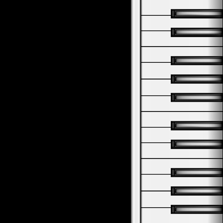 Vector piano keyboard on a dark background sound music classic instrument concept for card and poster. vector illustration