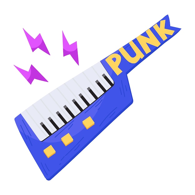 Un'icona dell'autoadesivo piatto della tastiera del pianoforte