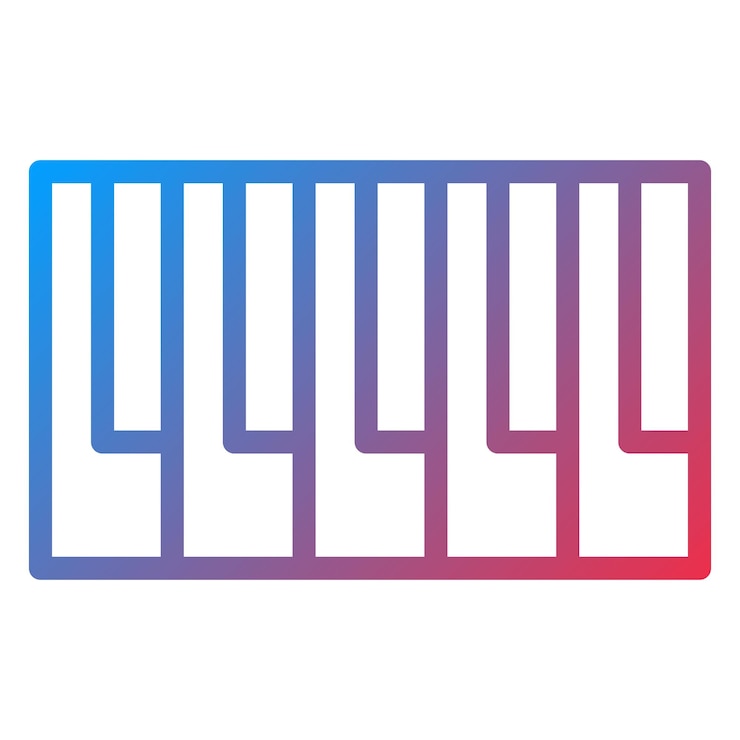Vector piano keyboard icon style