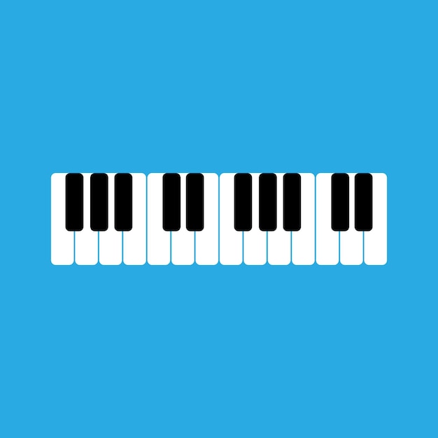 Клавиши пианино, изолированные на синем фоне. векторная иллюстрация