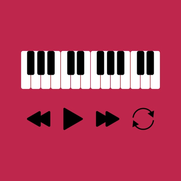 Vector piano keys isolated on a viva magenta background vector illustration