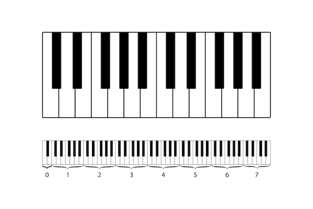 Piano klavier piano vector diagram octaaftheorie muziekinstrument illustratie