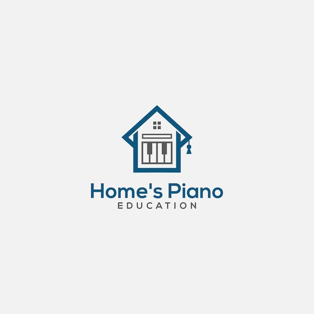 Piano learning logo, vector premium