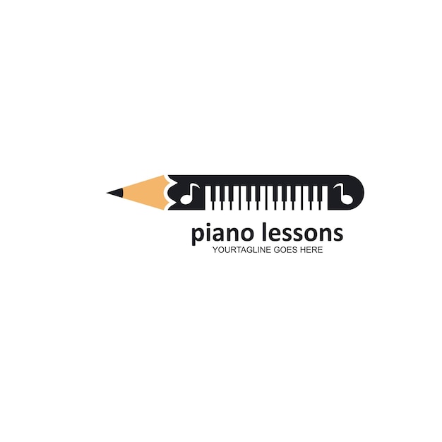 Lezione di pianoforte icona illustrazione vettoriale concept design web