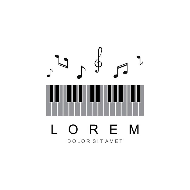 Vector piano logo design template vector illustration