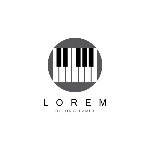 Vector piano logo design template vector illustration