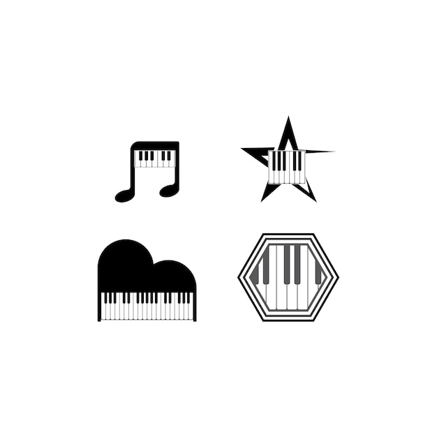 Vector piano logo template vector icon illustration design