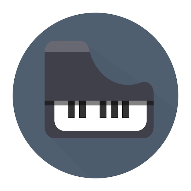 Piano-logo voor app, zelfstudie. Vectorillustratie in plat ontwerp