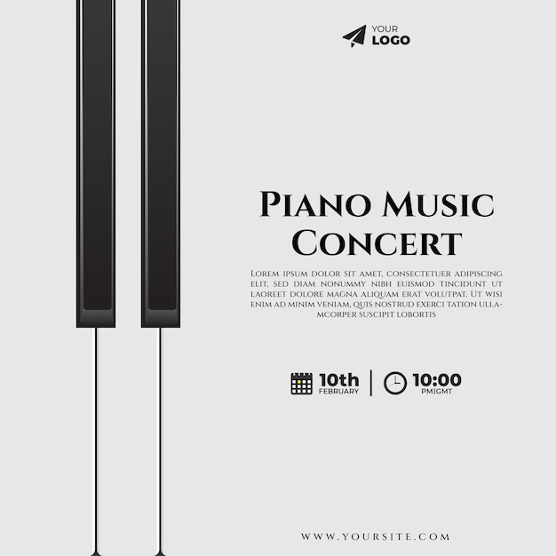 Piano Music Concert Instagram post and social media banner template
