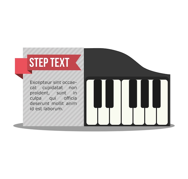 Vector piano music sound infographic