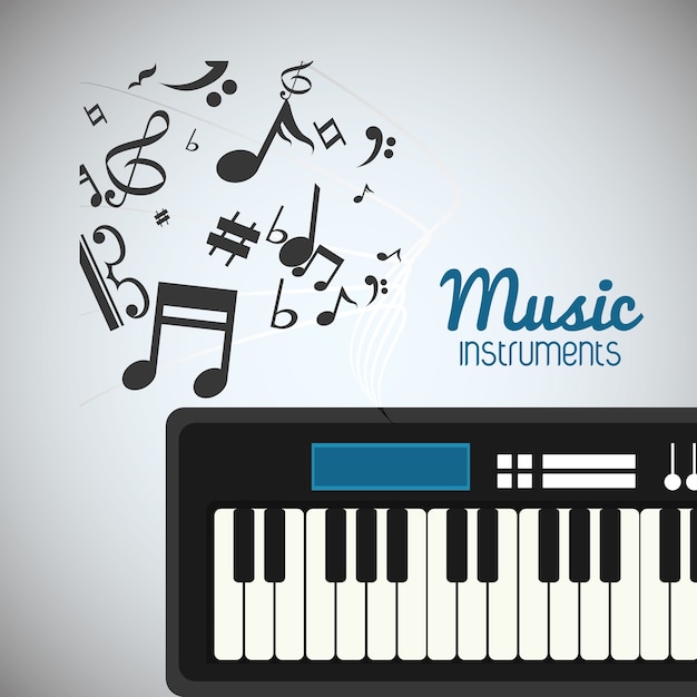 Vector piano music sound instrument