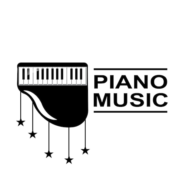 Piano Musical Instrument Logo Vector Background Design Screen Printing Stickers And Company