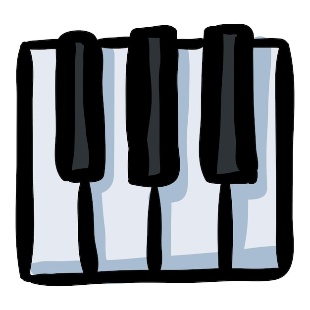 Piano musical instrument vector doodle icon