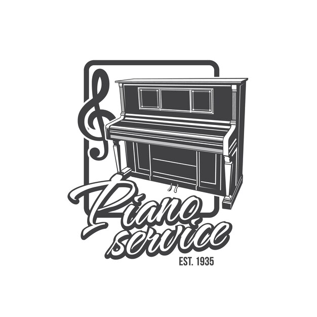 Vector piano musical instruments service vector icon