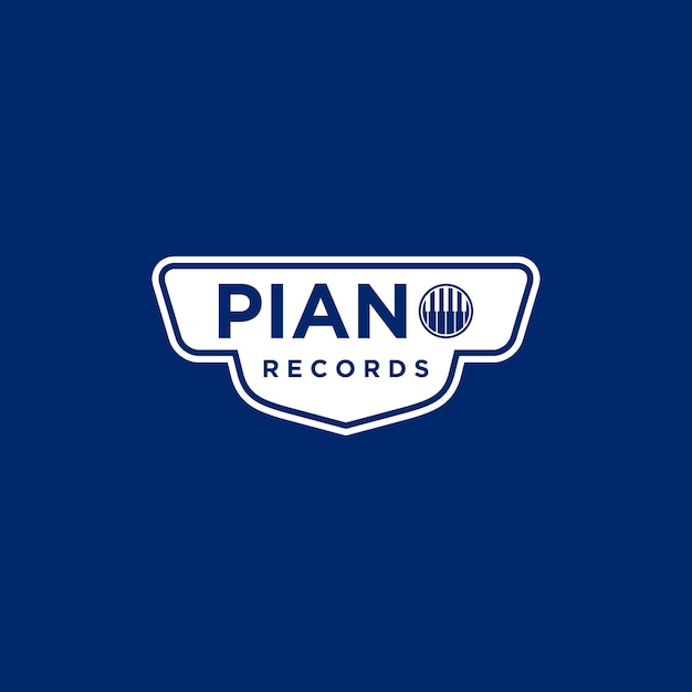 Vector piano records logo design vector
