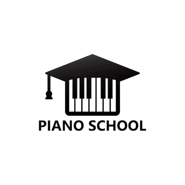 Piano school logo template design