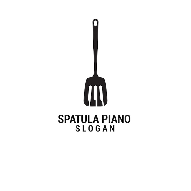 Piano spatel logo pictogram ontwerp sjabloon luxe premium vector