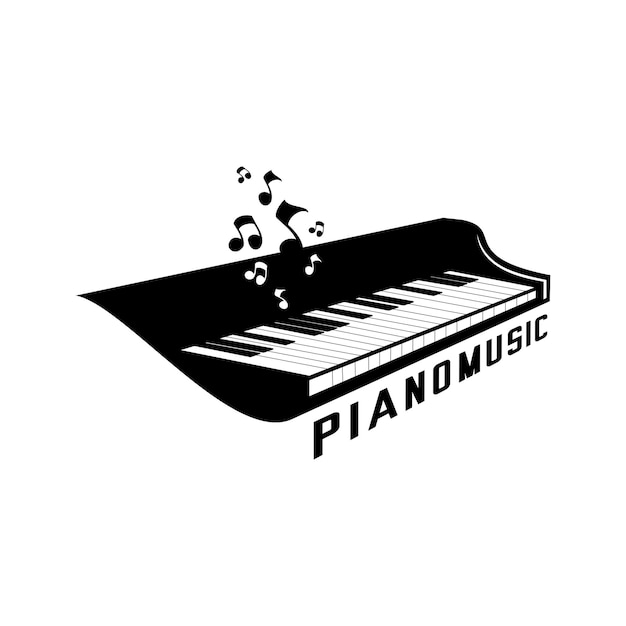 Piano vettoriale sfondo bianco silhouette piano