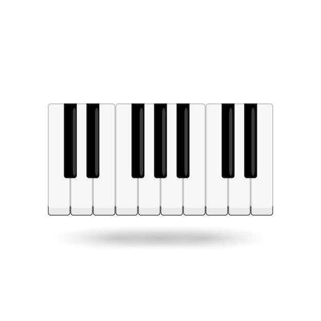 Pianosleutelpictogram Op Witte Vectorillustratie Als Achtergrond