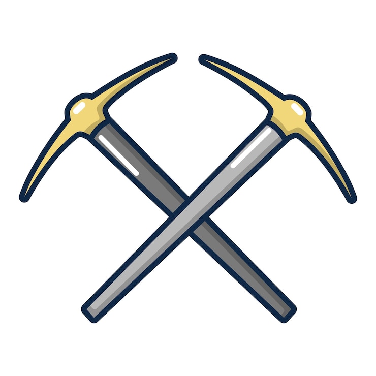 Vector pick axe tool icon cartoon illustration of pick axe tool vector icon for web design