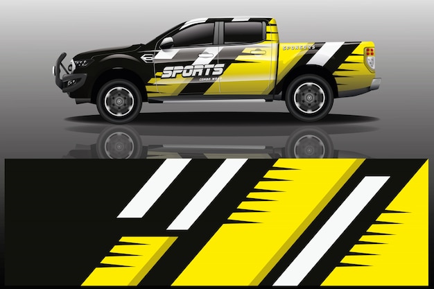 Pick-up auto sticker wrap illustratie