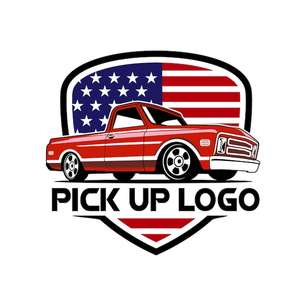 pick up auto theme modification design logo icon illustration vector