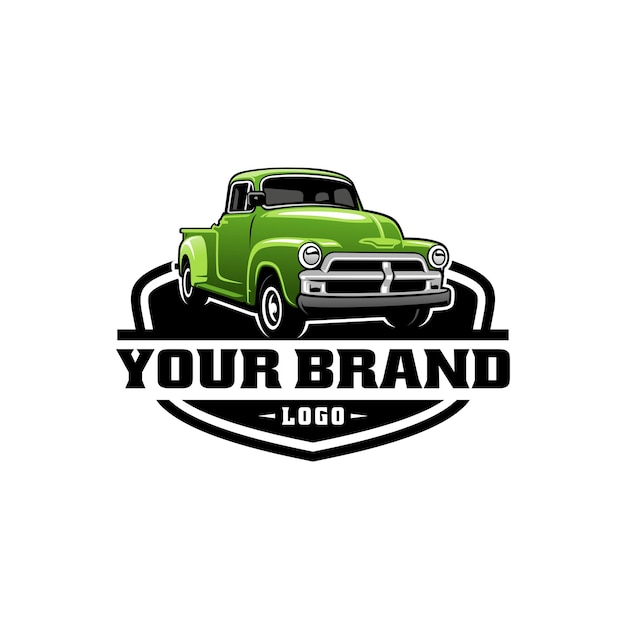 Pick-up truck Amerikaanse muscle car illustratie logo vector