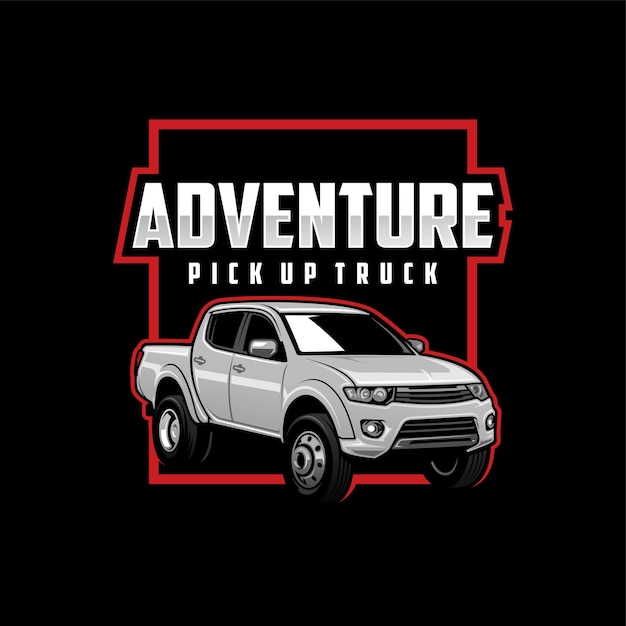 Pick-up truck illustratie logo vector