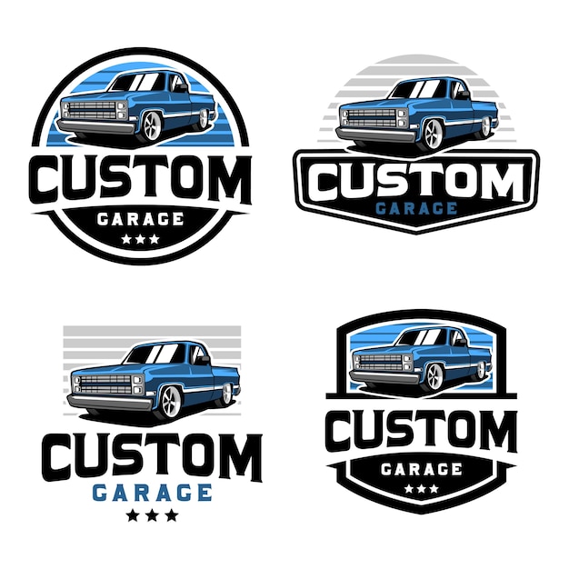 Pick-up truck, truck badge logo sjabloon