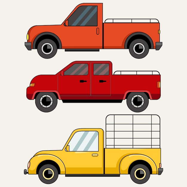 Pick-up truck vector kunst illustratie ontwerp op witte achtergrond