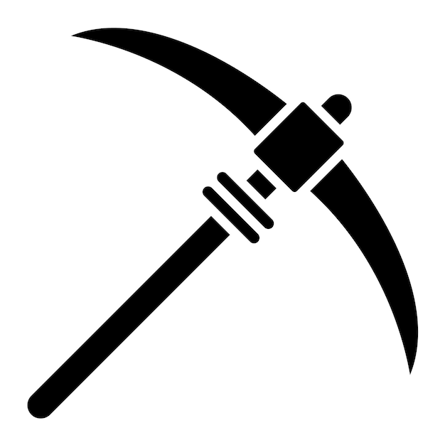 Pickaxe Glyph Solid Zwarte illustratie