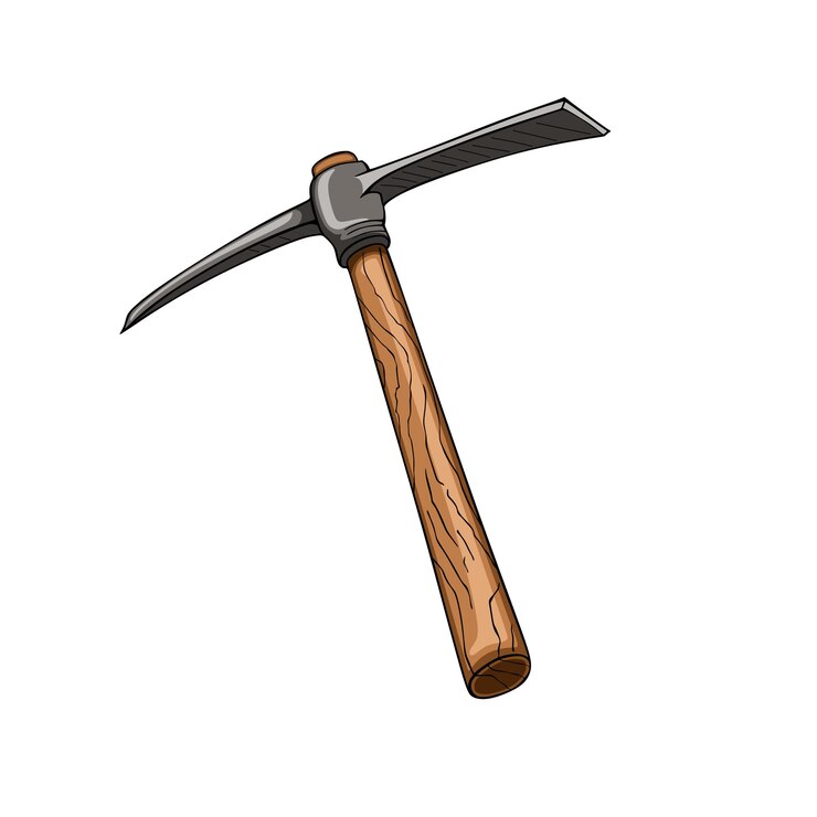 Vector pickaxe mining tool vector illustration