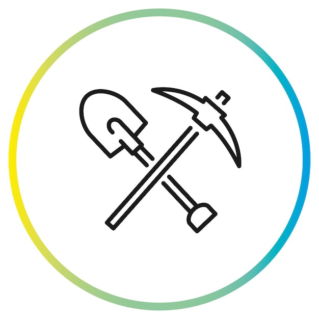 pickaxe shovel icon vector