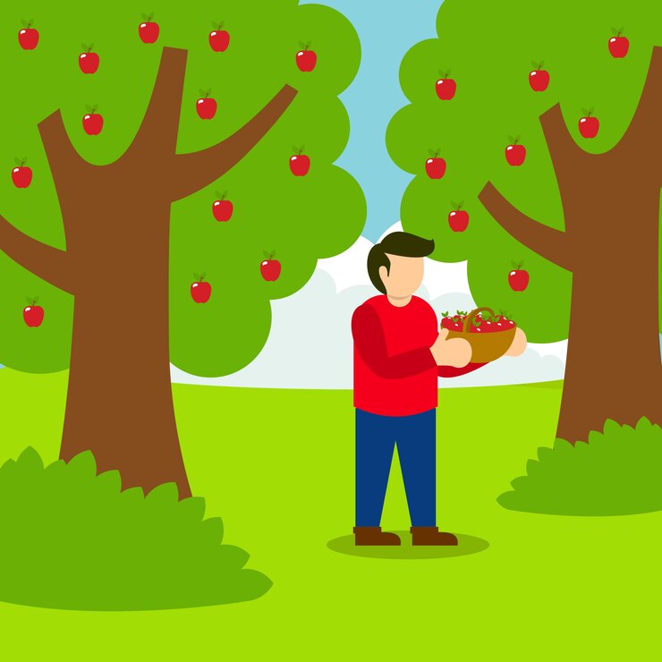 वेक्टर picking apple illustration