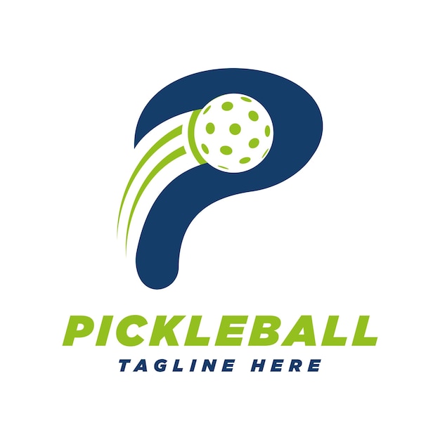 Vettore design del logo di pickle ball vector concept moderno e minimale per sport e giochi di paddle