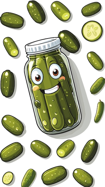 Vector pickle food drawing cartoon artwork vector