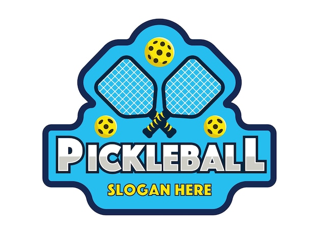 Pickleball badge vector modern flat style