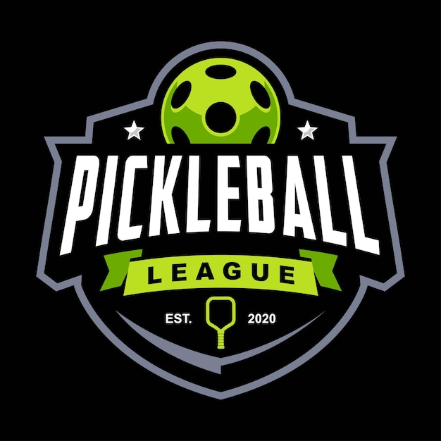 Vector pickleball championship logo design template