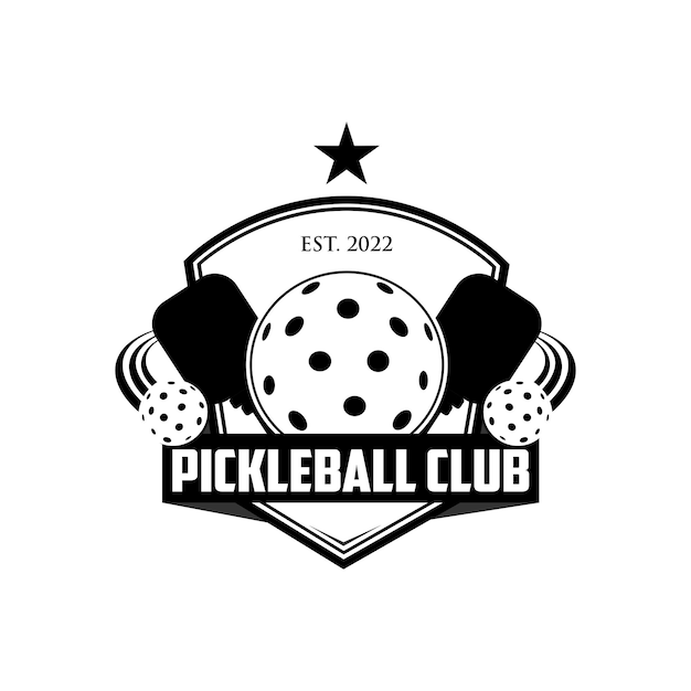 Vettore distintivo del logo del club di pickleball